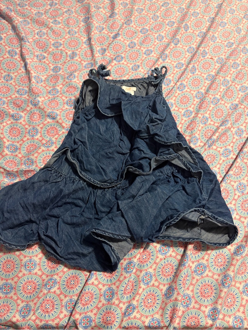 Joe Fresh Dark Blue Denim Ruffle Sundress